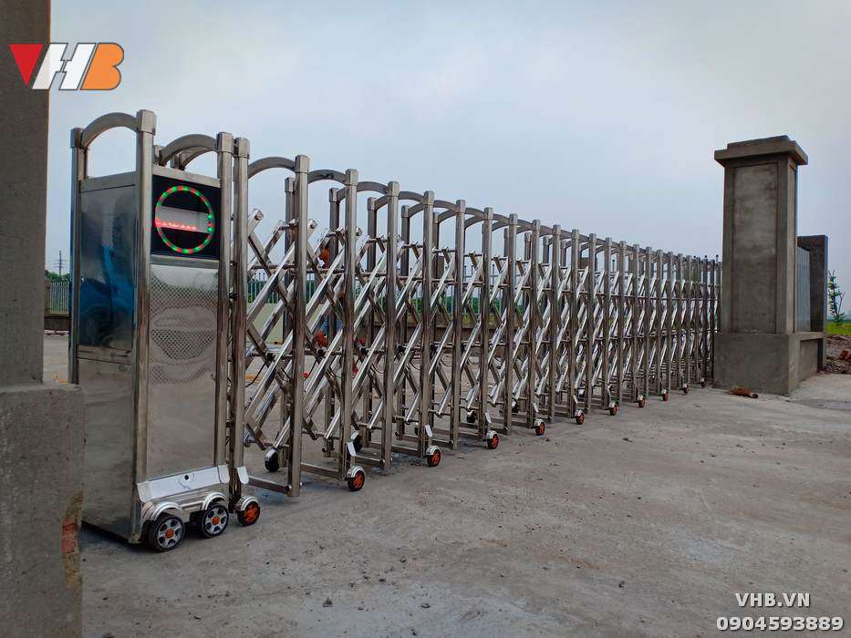 Cổng xếp inox tự động vhb Tại Tuyên Quang