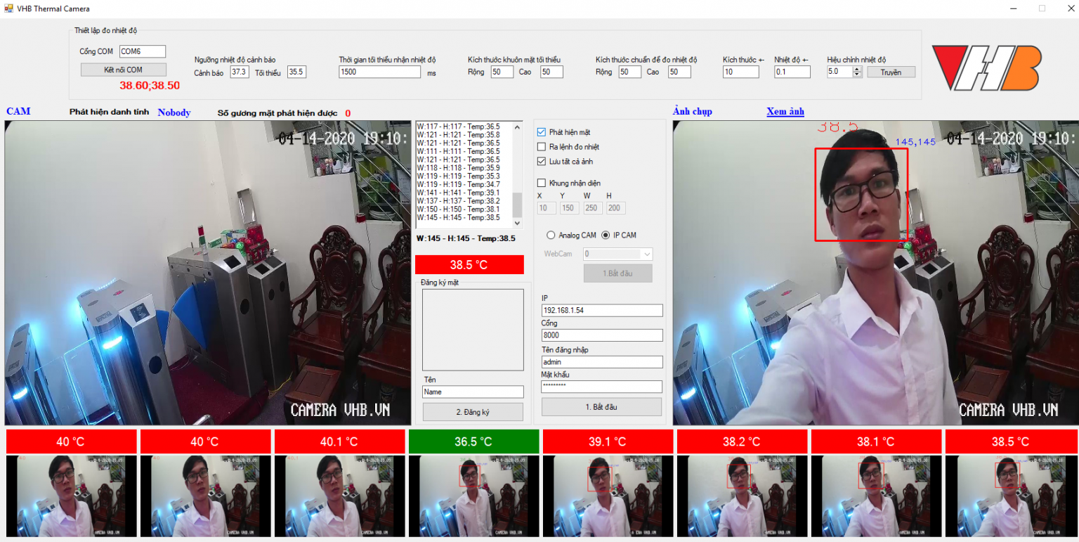 phần mềm quản lý nhiệt kế đo thân nhiệt gắn tường vhb 